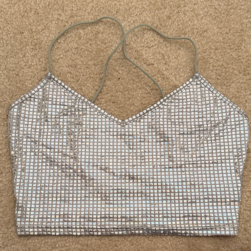 SHEIN Silver Sequin Top